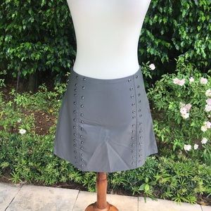 LF Gray Leather Studded Skirt